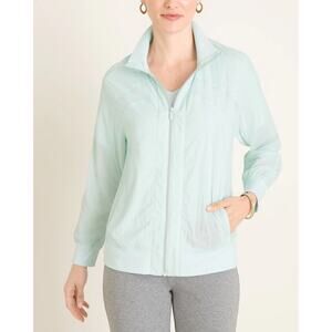 Chico’s Zenergy Women Mesh-Inset Jacket - Size 1 (8-10)